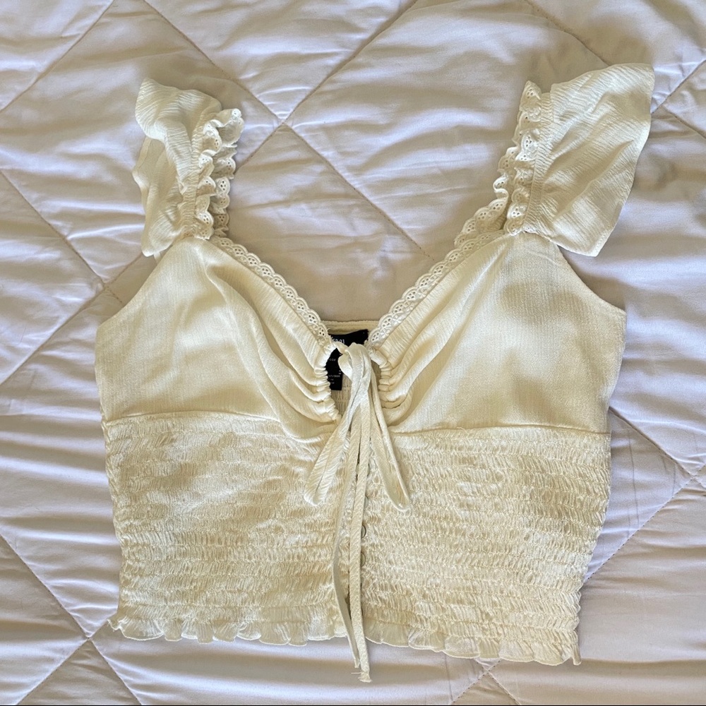 Forever 21 Peasant Tank Top White